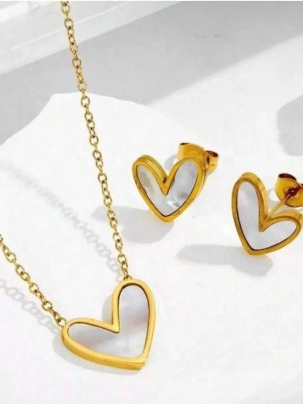 Gold Plated Stainless Steel Heart Necklace  | Minimal Romantic